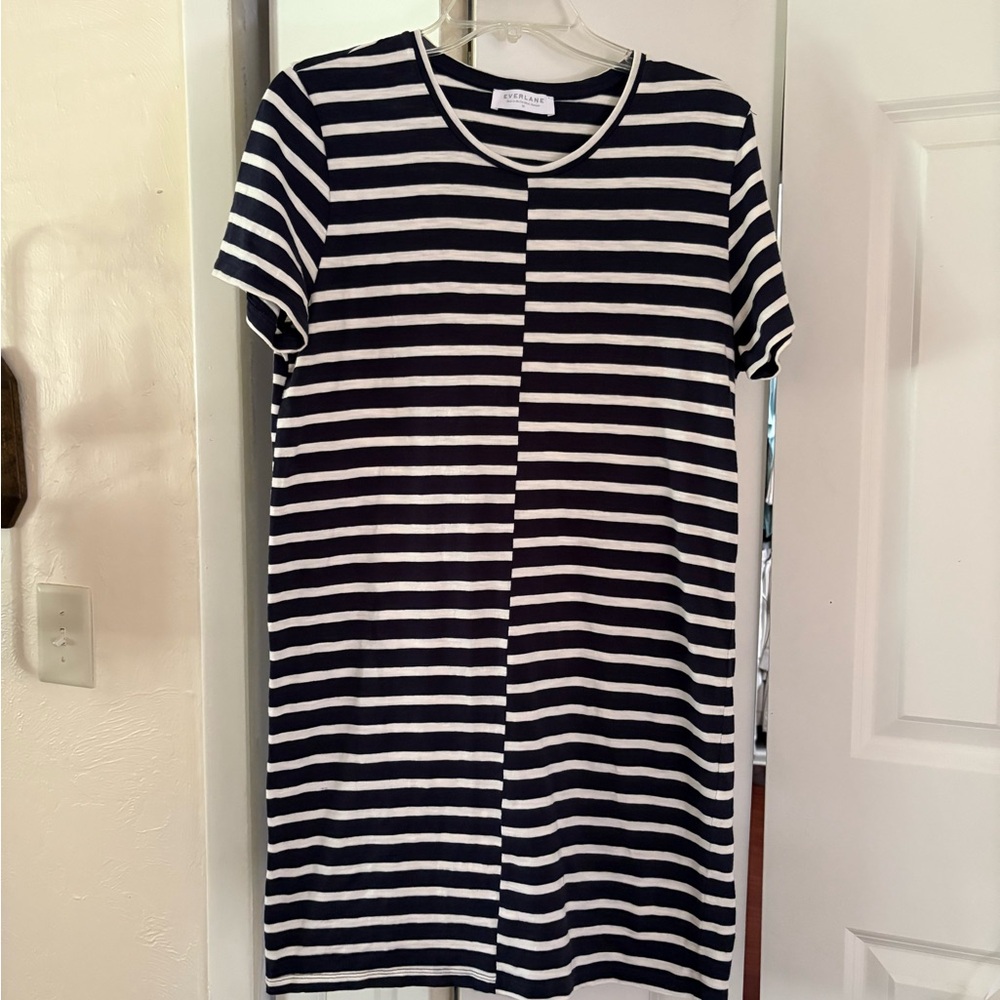 Everlane Navy‎ & White Striped Mini Dress – Size M EUC